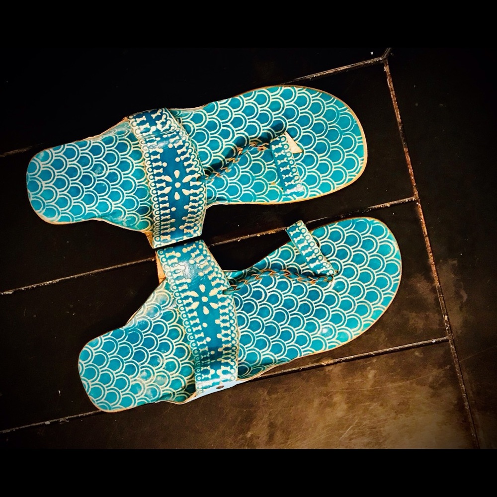Brand New Blue Flat Sandals